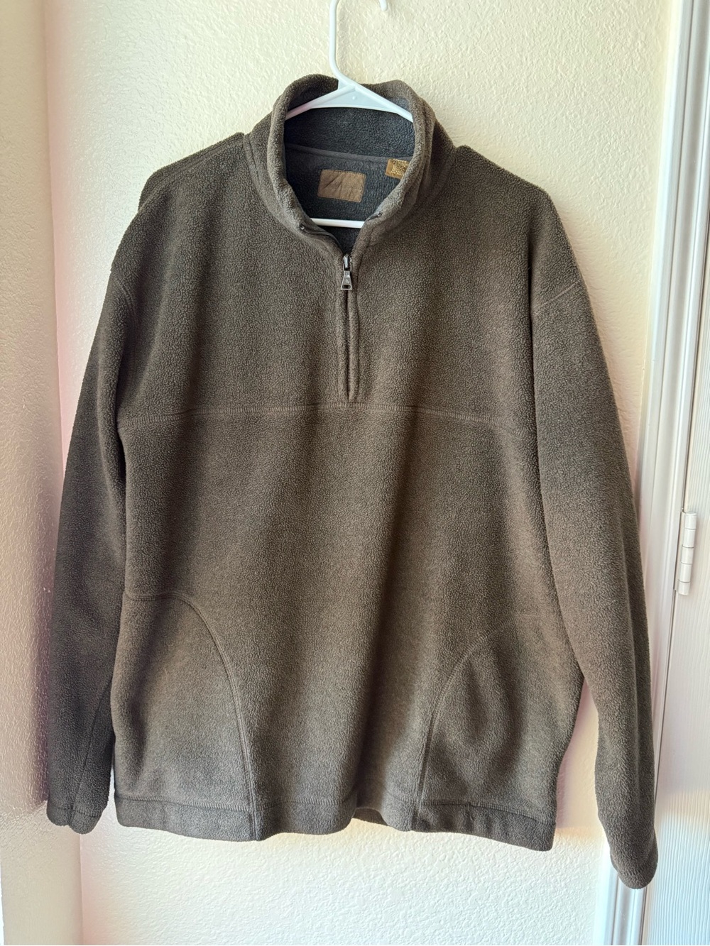 Signature by Levi Strauss Olive Green Quarter-Zip Fleece Pullover